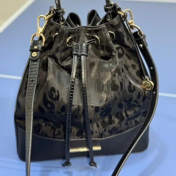 Brahmin Black Selene Bucket Shoulder Bag- Used - Picture 3 of 12